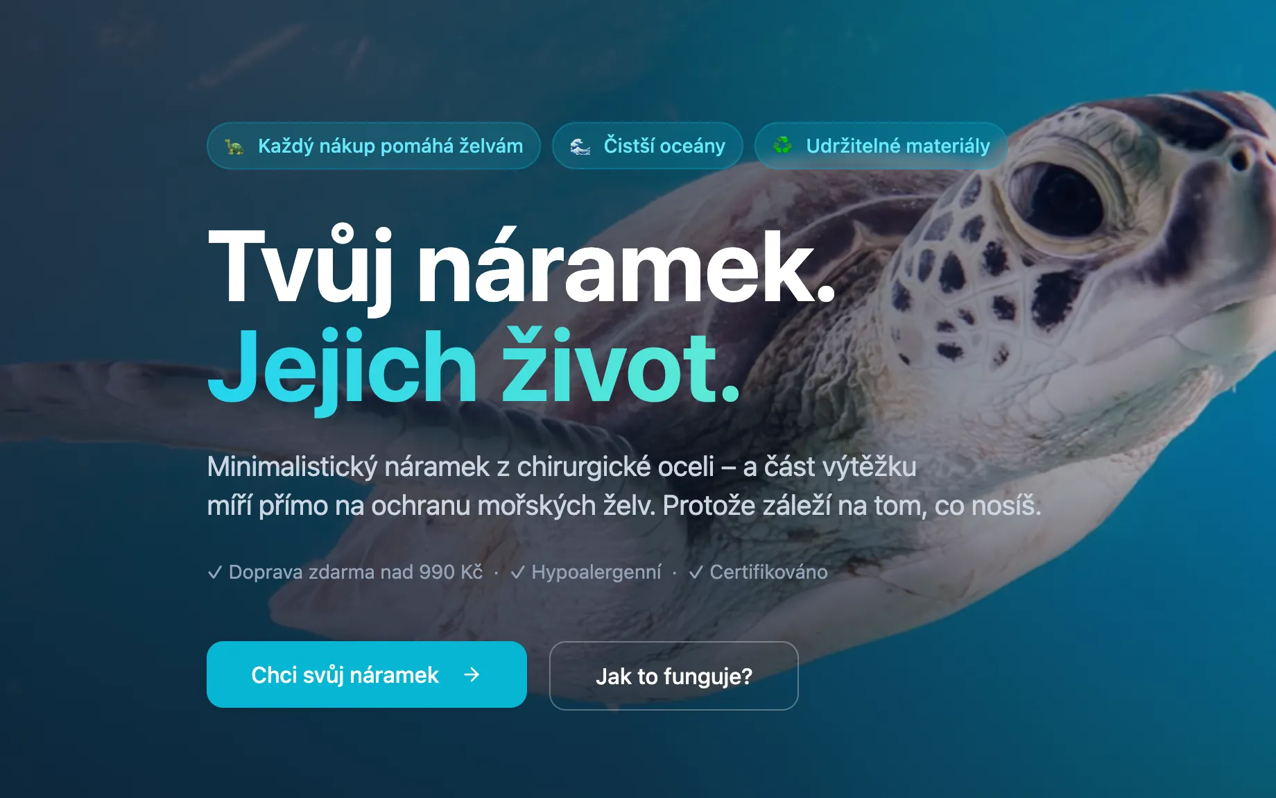 E-shop Cesta Moře s náramky na ochranu mořských želv