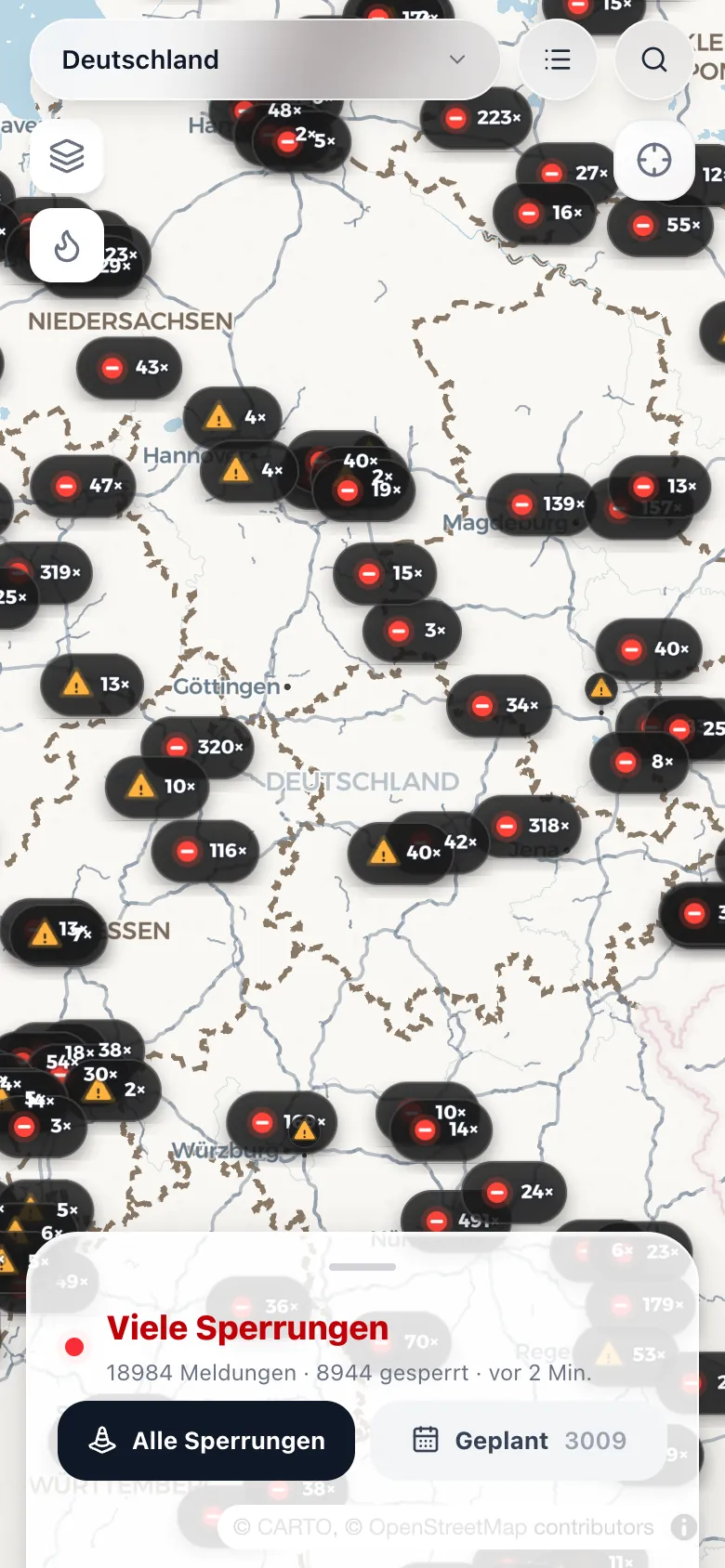 Baustellen-Radar na telefonu