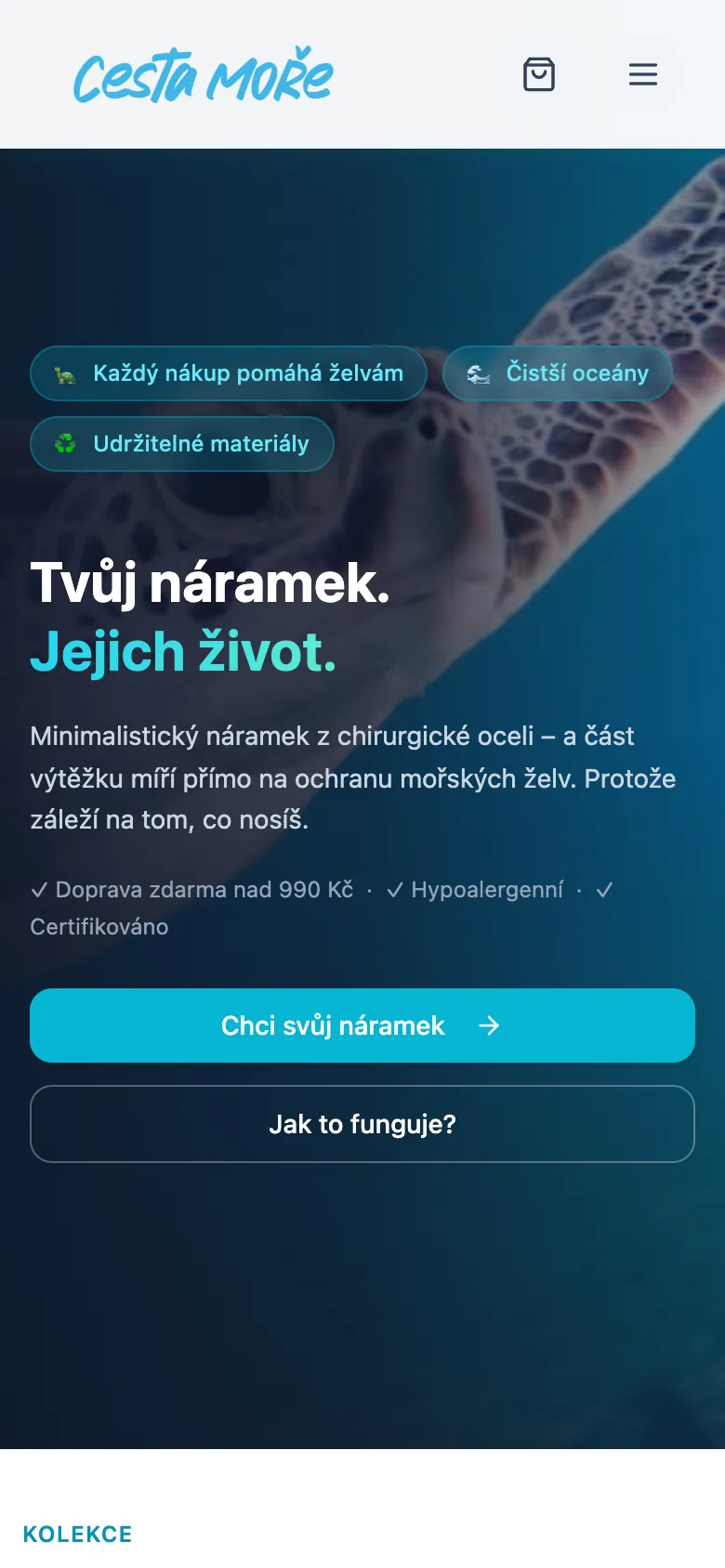 E-shop Cesta Moře na telefonu