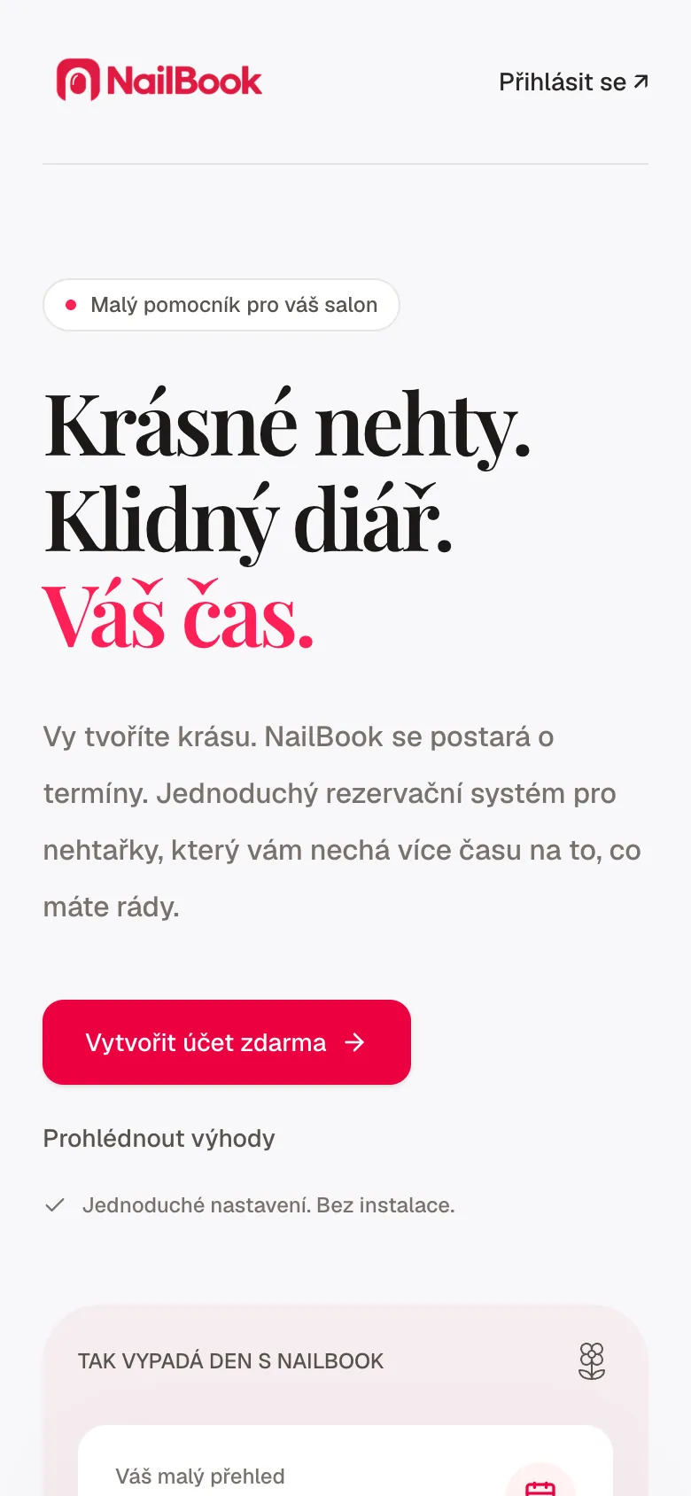 NailBook na telefonu